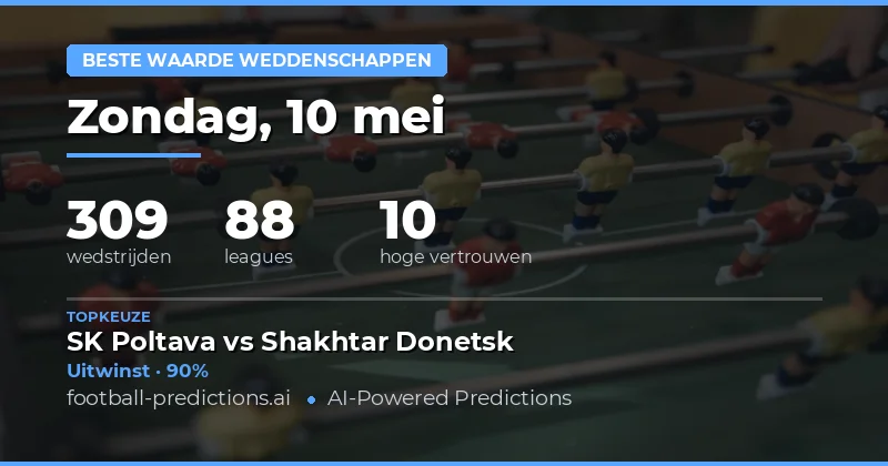 Voorspellingen en Waarde Wedden voor 10 Mei 2026