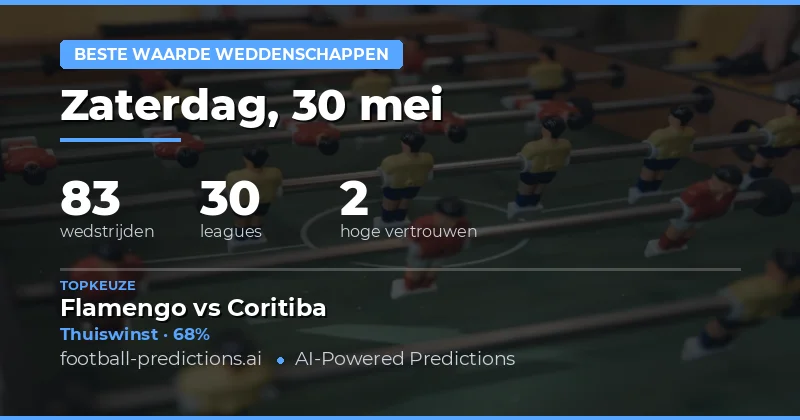 Beste Waarde Weddenschappen Voorspellingen voor 30 Mei 2026