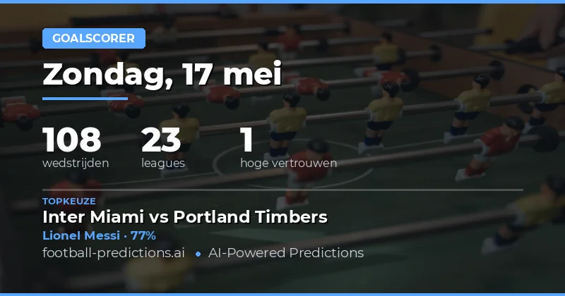 Voorbeschouwing Doelpuntenmakers 17 Mei 2026