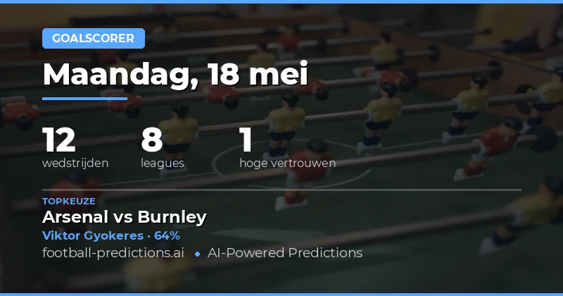 Strategieën voor de 12 wedstrijden op 18 mei 2026
