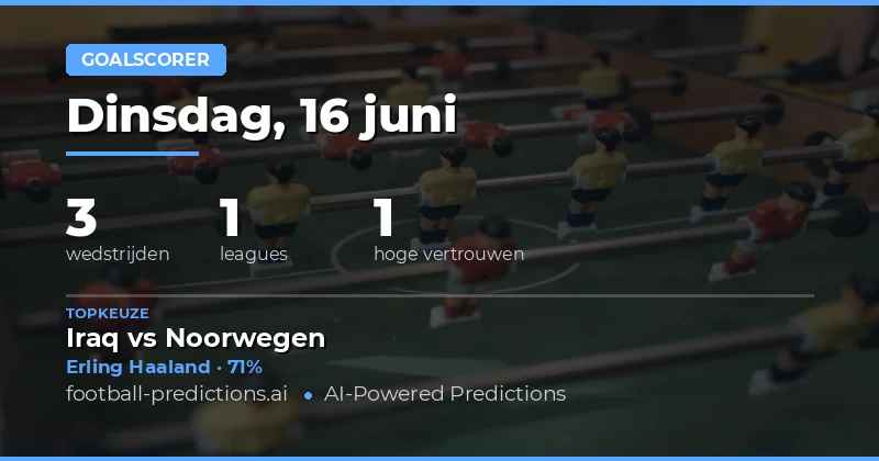 Top Anytime Goalscorer Picks voor 16 Jun 2026