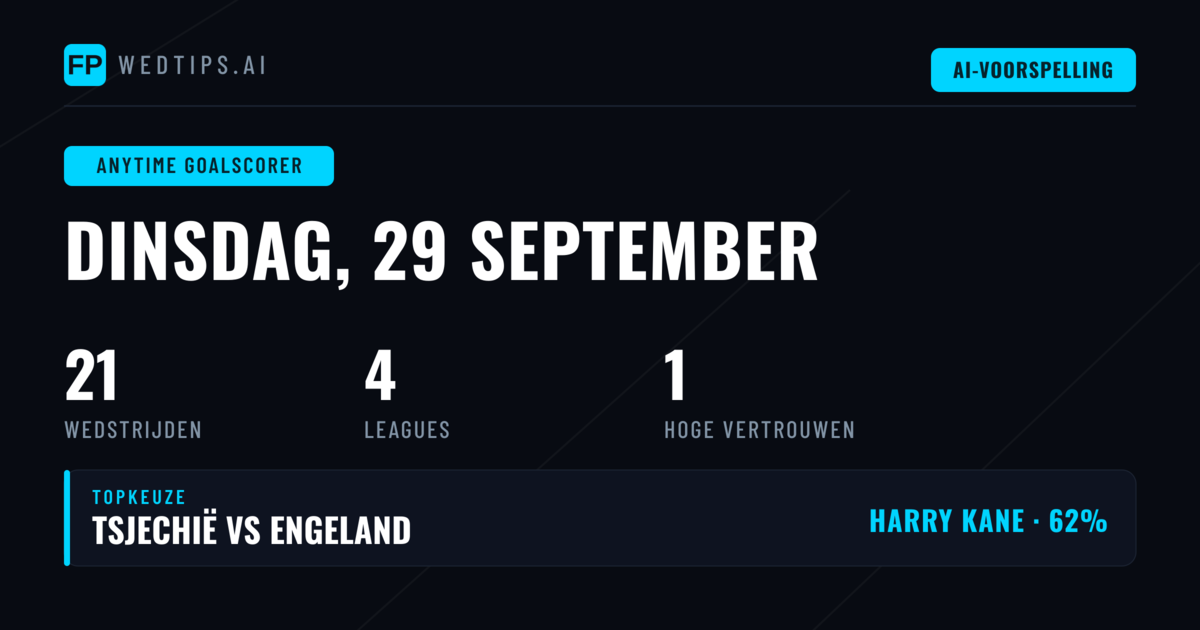 Top AGS Tips voor 29 Sep 2026
