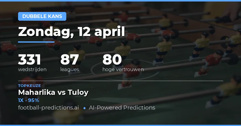 Dubbele Kans Voorspellingen: Analyse van de Wedstrijden op 12 April 2026