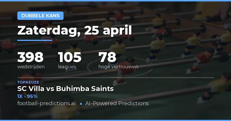 Double Chance Predicties voor 25 April 2026