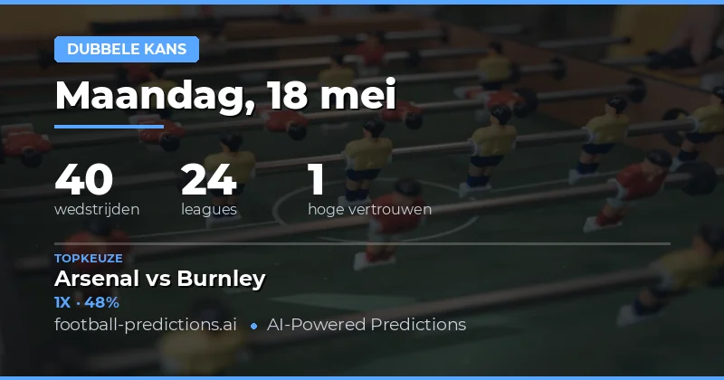 Inleiding tot Double Chance Voorspellingen op 18 Mei 2026
