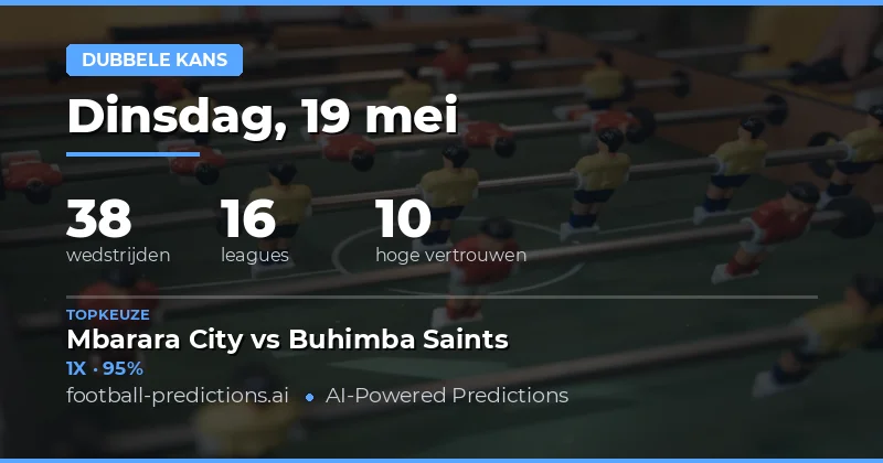 Inleiding tot de Double Chance Tips voor 19 May 2026