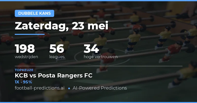 Inleiding tot de Double Chance Tips voor 23 Mei 2026