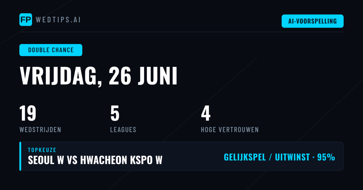 Top DC Picks voor 26 Jun 2026