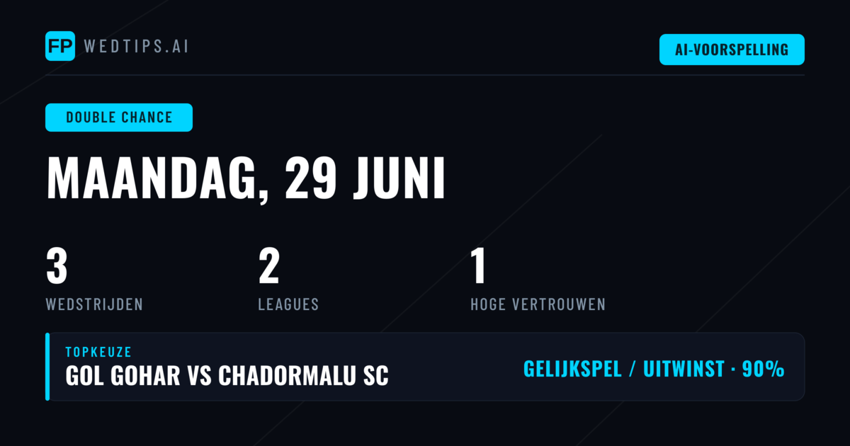 Beste DC Tips voor 29 Jun 2026