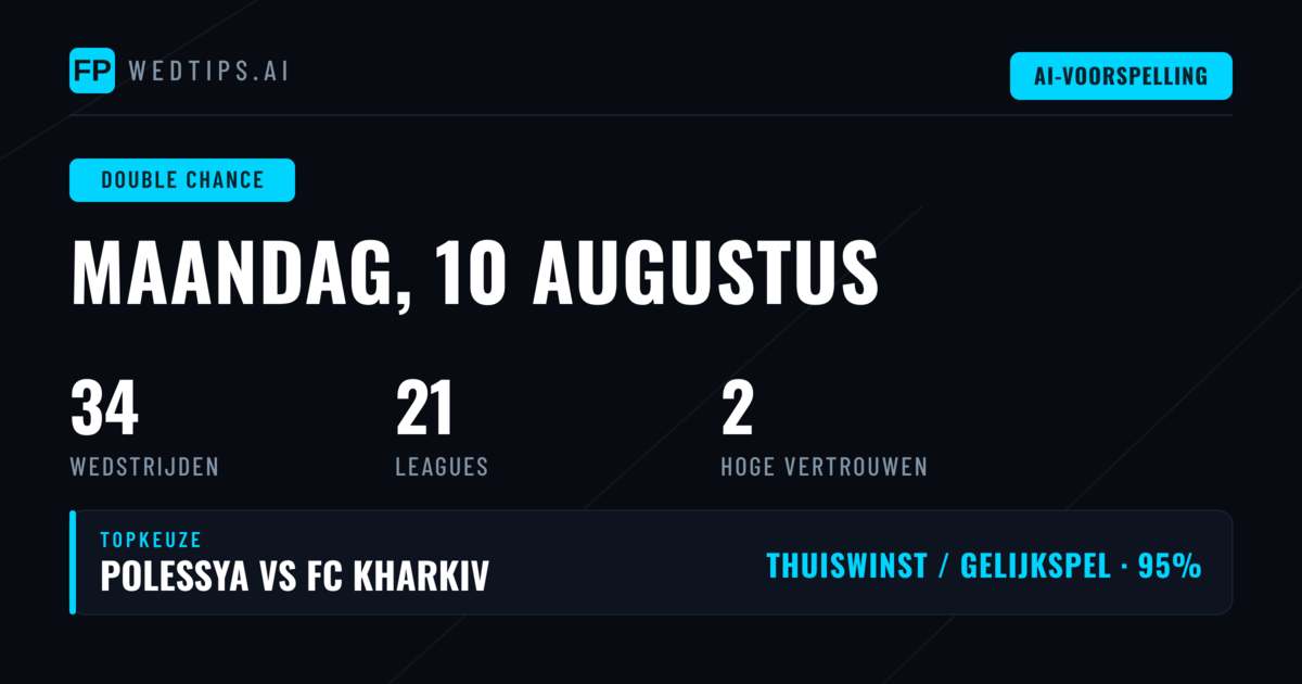 Top DC Picks voor 10 Aug 2026