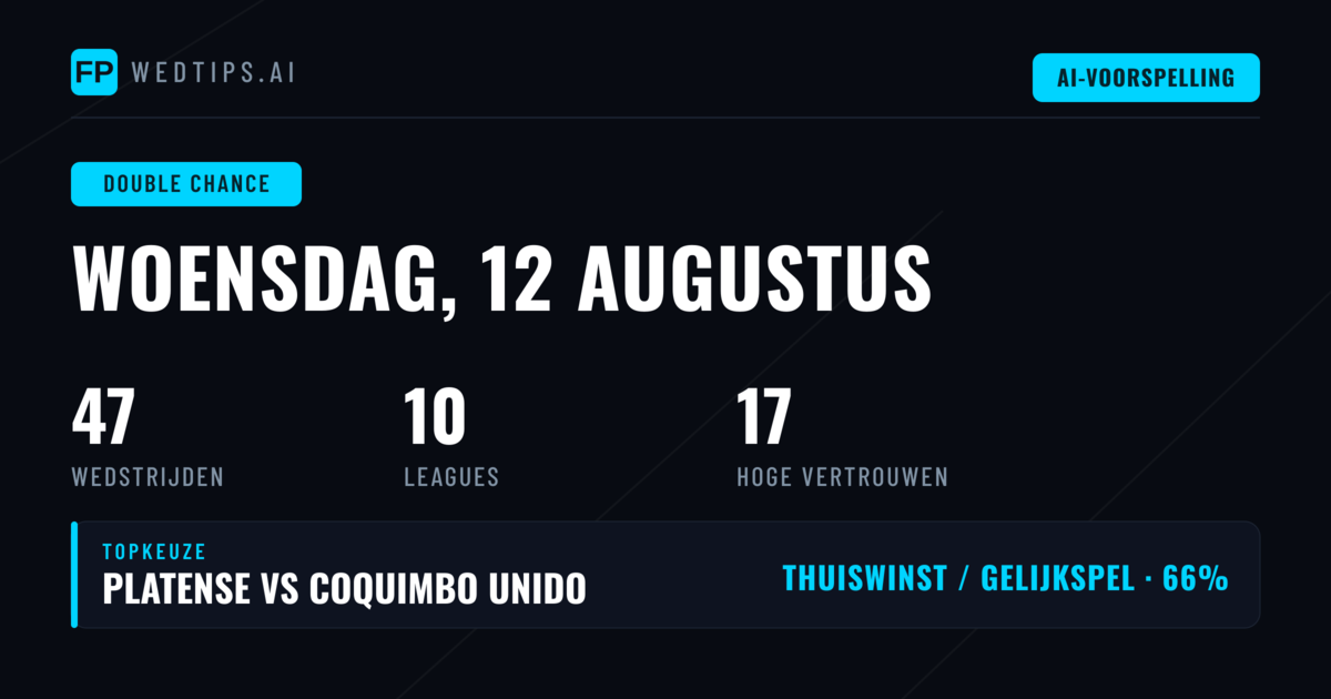 Top DC Picks voor 12 Aug 2026