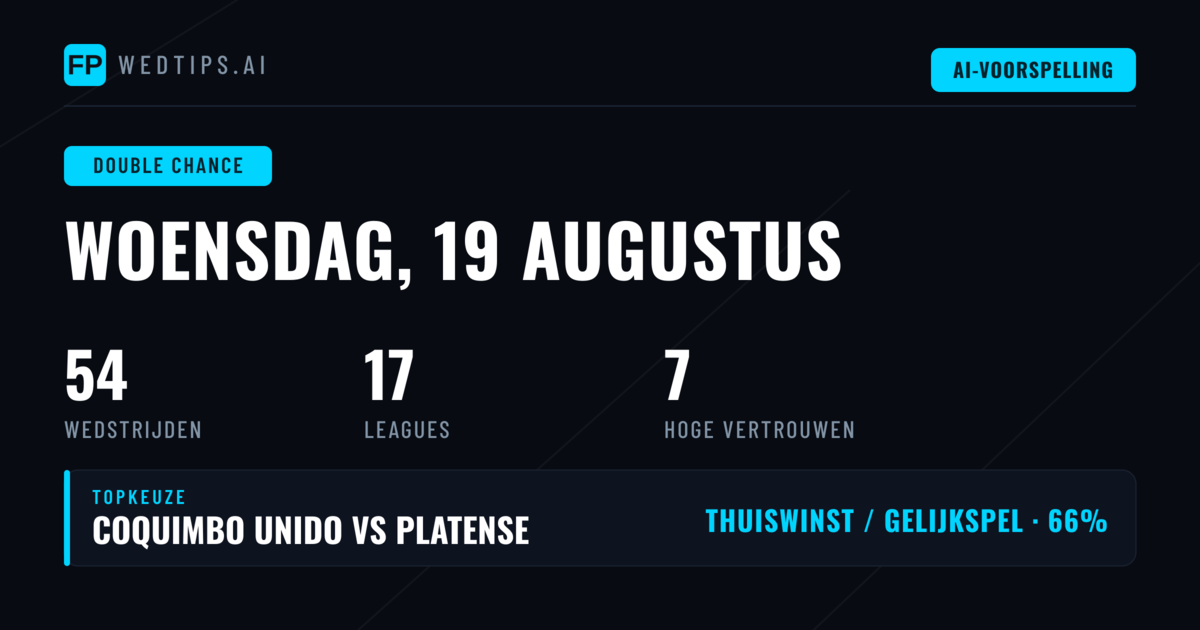 Top DC Picks voor 19 aug 2026