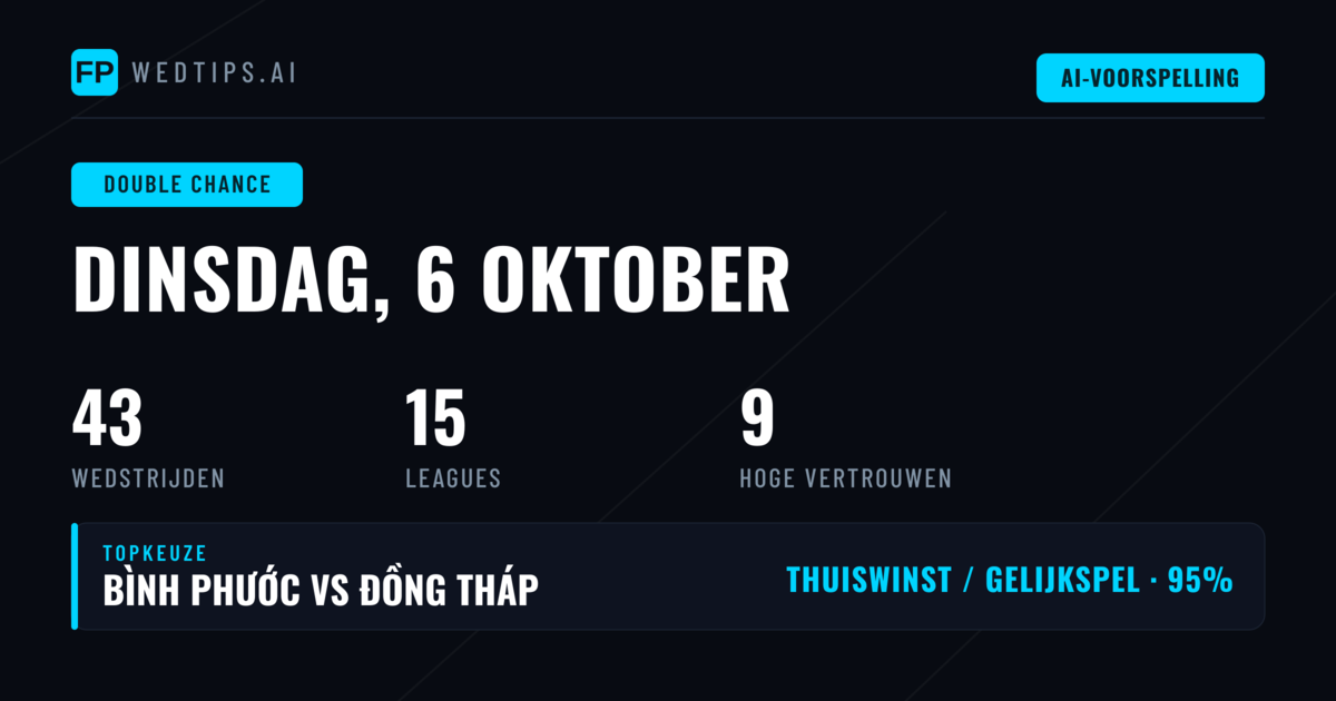 Top DC Picks voor 6 Okt 2026