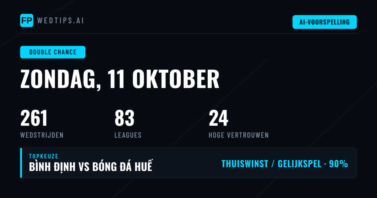 Top DC Picks voor 11 okt 2026