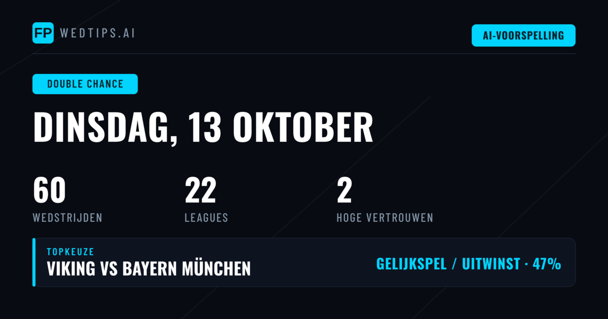 Top DC Picks voor 13 Okt 2026