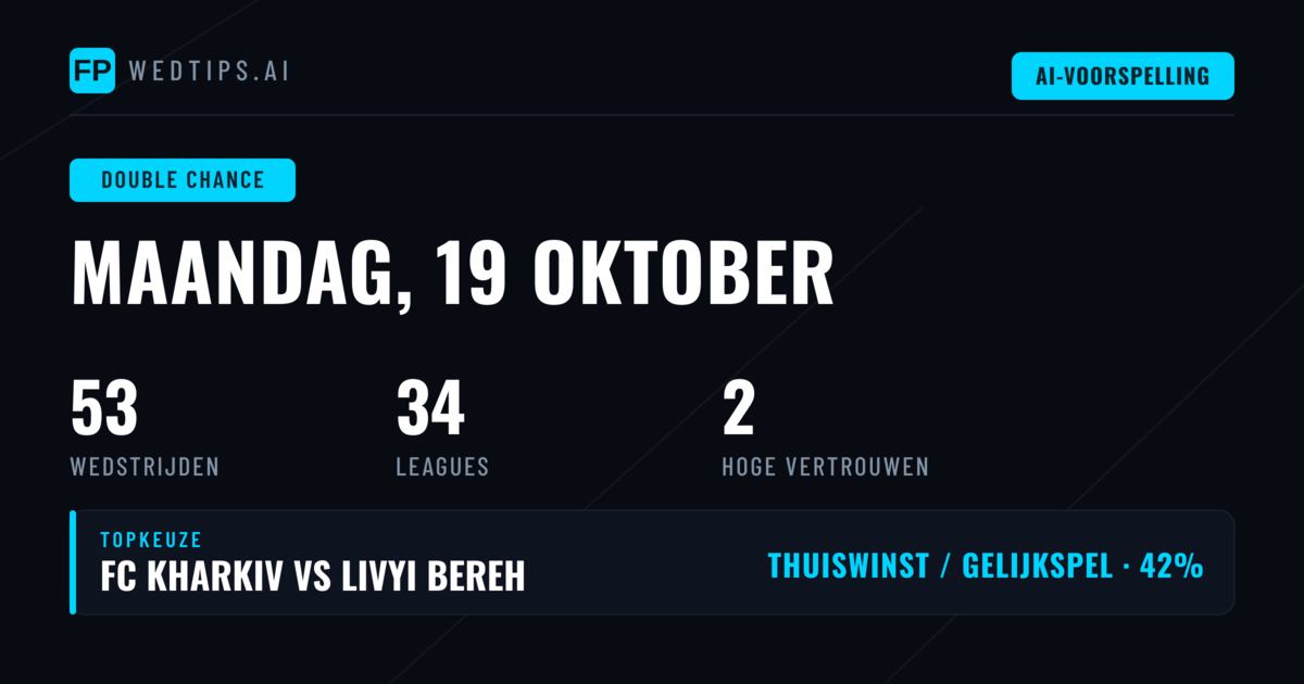 Top DC Picks voor 19 okt 2026