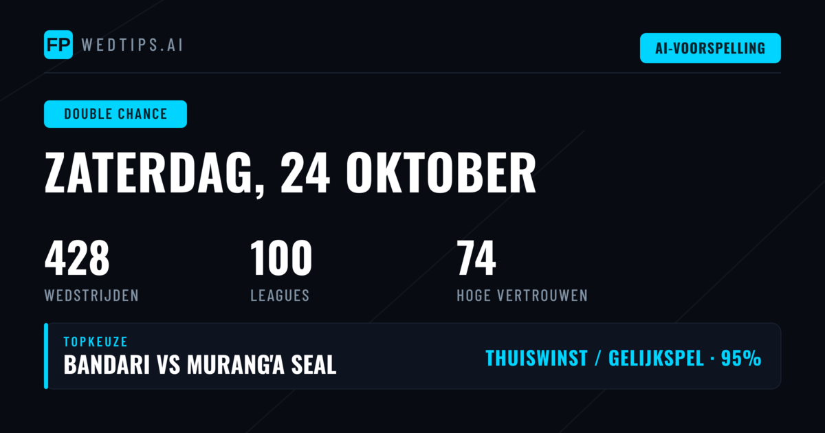 Beste DC-tips voor 24 okt. 2026