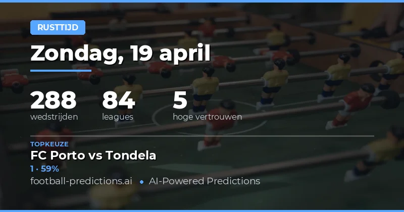 Halftijdresultaten en strategieën bij de 287 wedstrijden van 19 april 2026