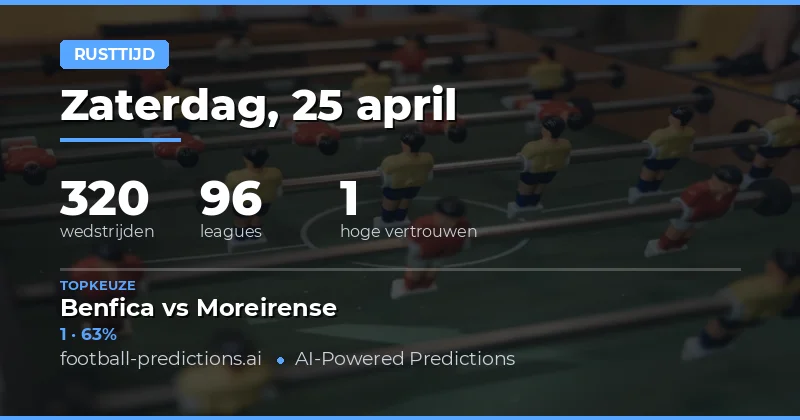 Uw Gids voor de Beste Half Time Result Voorspellingen op 25 Apr 2026