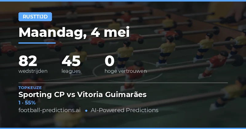 Inleiding bij onze Halftime Voorspellingen voor 4 May 2026