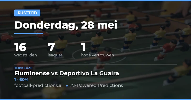 Halftijd Resultaten Voorspelling 28 Mei 2026