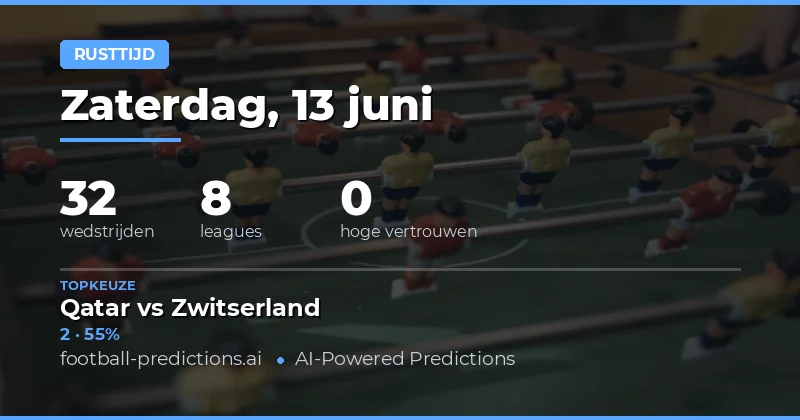 De Ruststand-Dynamiek op 13 Juni 2026: Wat de Data Onthult