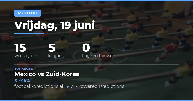 HT/FT Voorspellingen: De Beste Kansen op 19 Juni 2026