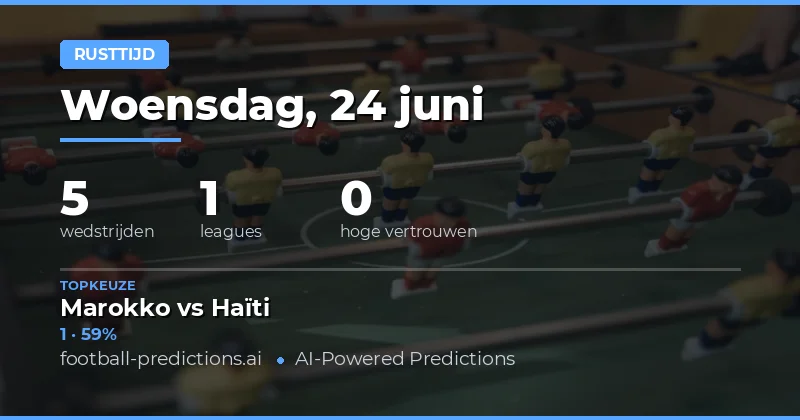 Rust/Eindstand Analyse: 24 Juni 2026