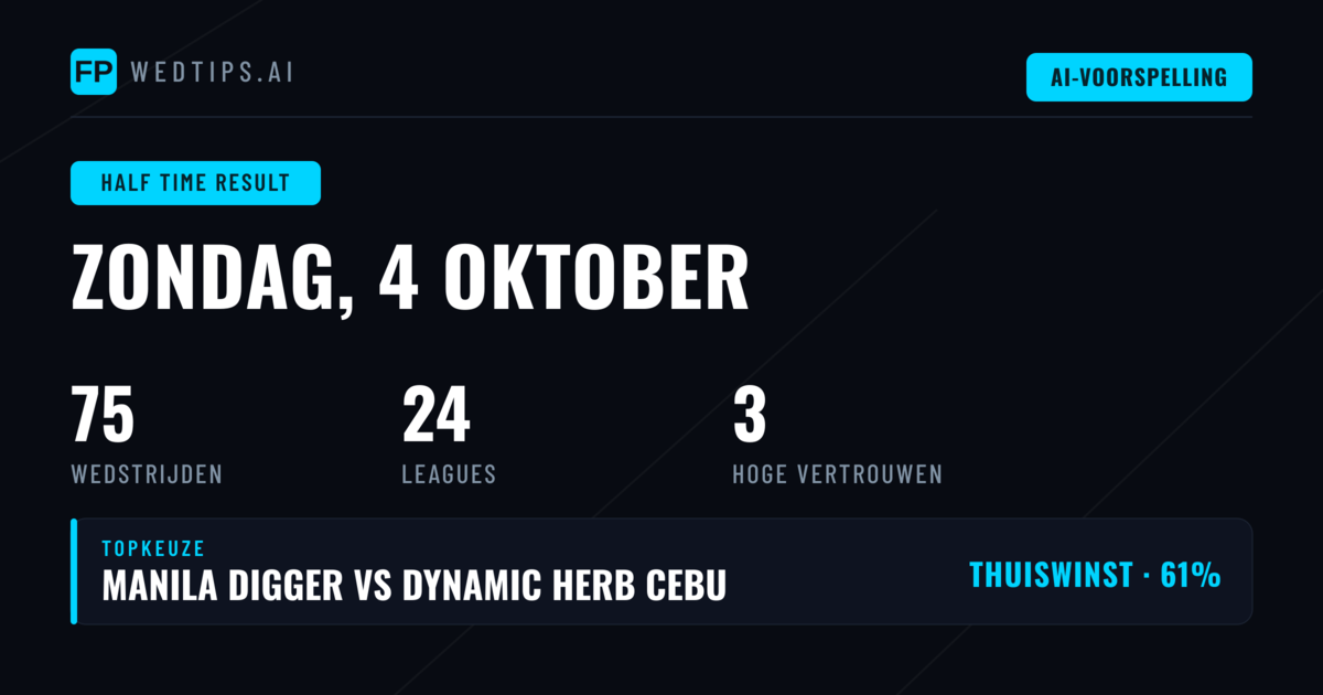 Top HT/FT Picks voor 4 Oktober 2026