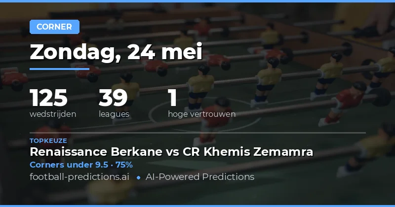 Corners Voorspellingen Voor 24 Mei 2026