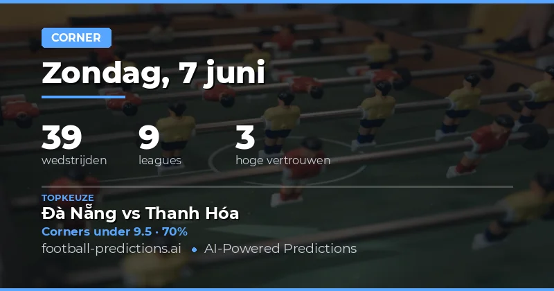 Corners Over/Under Analyse voor 7 Juni 2026