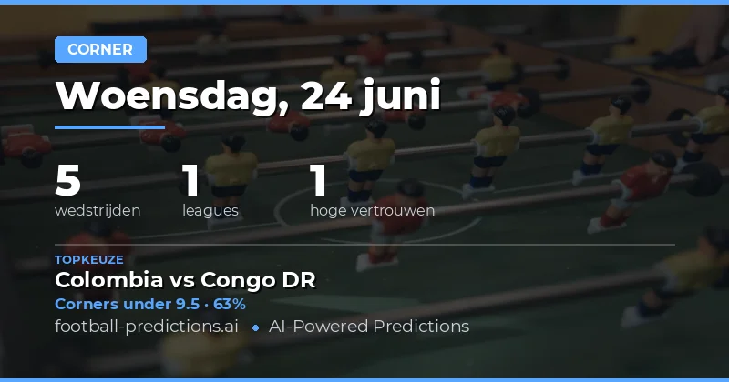 Top Corners O/U Picks voor 24 Jun 2026