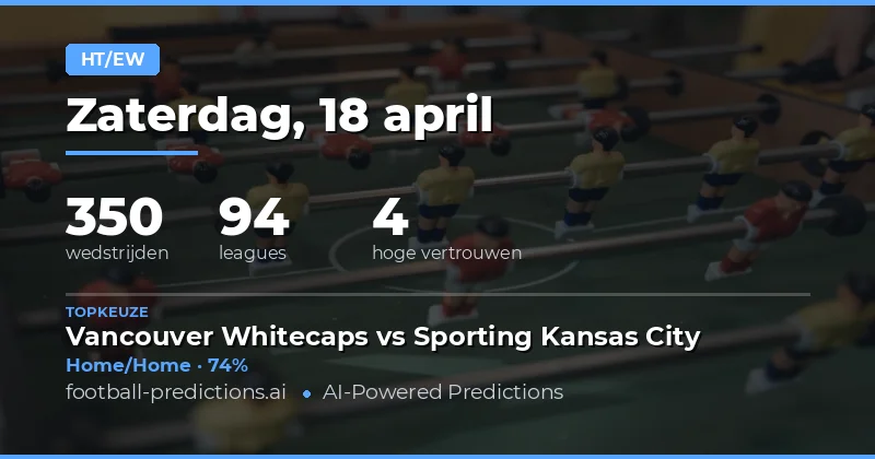 Halftijd/Fulltime voorspellingen voor 18 april 2026