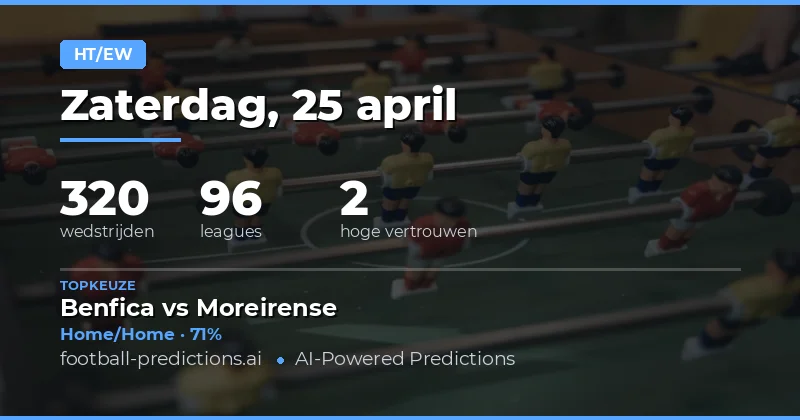 Strategische HT/FT Kansen voor 25 Apr 2026