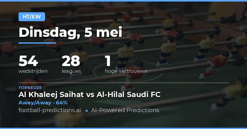 Strategie voor Half Time / Full Time Weddenschappen op 5 Mei 2026