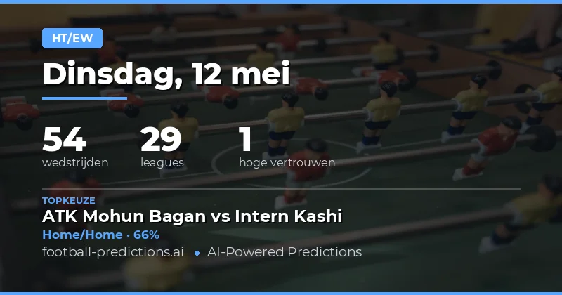 Halftijd/Eindstand Voorspellingen voor 12 Mei 2026