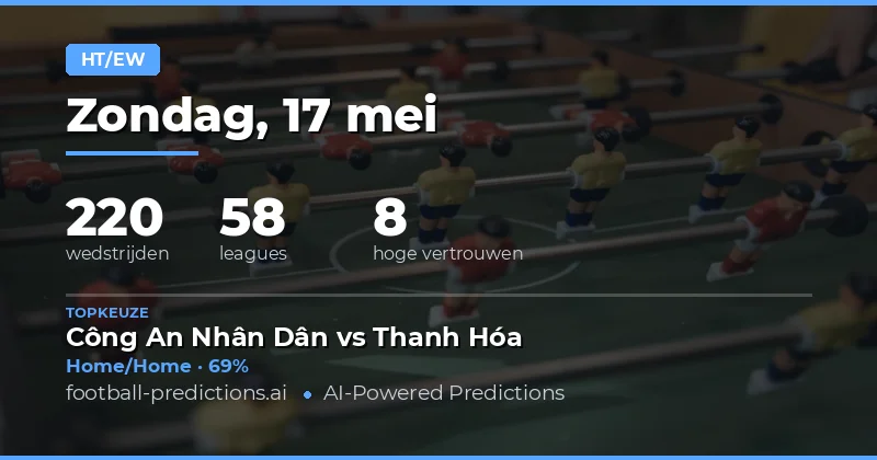 Inleiding: Halftime/Fulltime Strategieën voor 17 Mei 2026