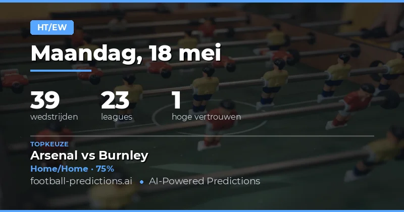 Strategie voor Half Time / Full Time Weddenschappen op 18 Mei 2026