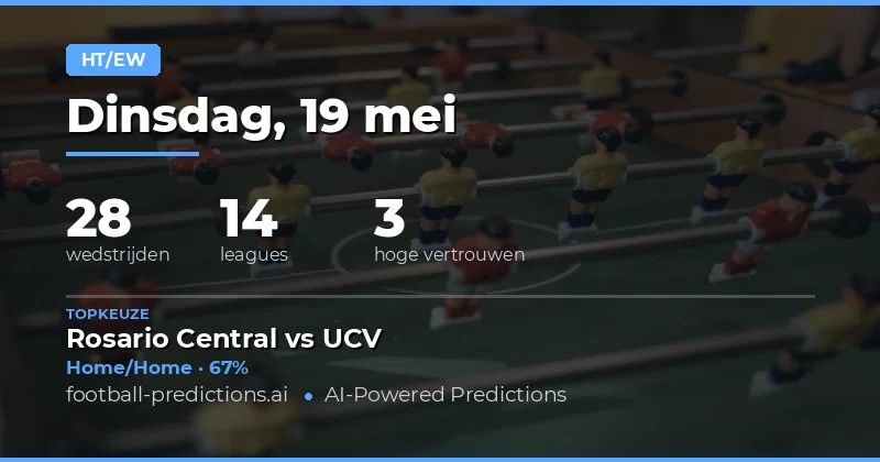 Halftime/Fulltime Strategieën voor 19 Mei 2026
