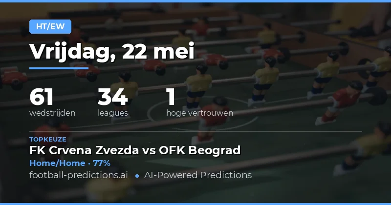 Inleiding: Halftime/Fulltime Strategieën voor 22 Mei 2026