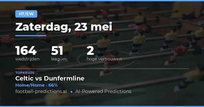 Hoe je profiteert van HT/FT markten op 23 Mei 2026