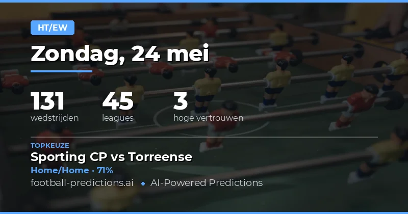Halftime/Fulltime Tips voor 24 Mei 2026