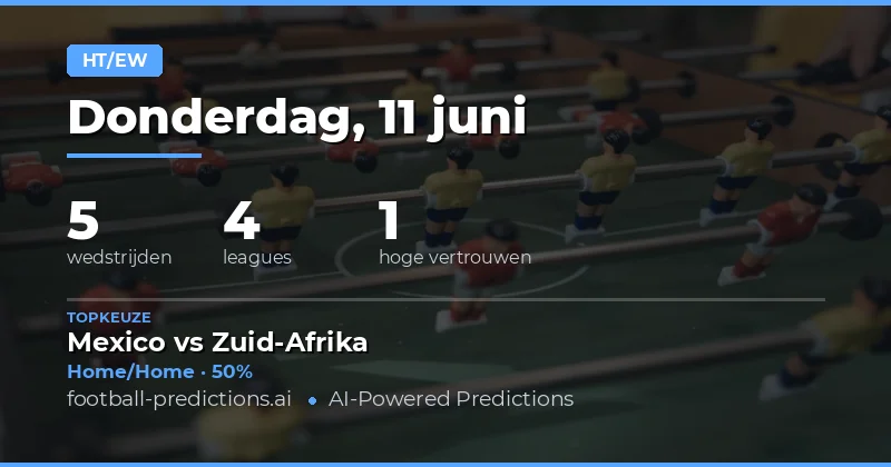 Top HT/FT Picks - 11 Juni 2026