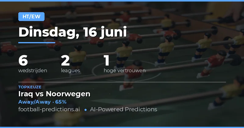 HT/FT Dubbele Resultaat Marktanalyse 16 Juni 2026