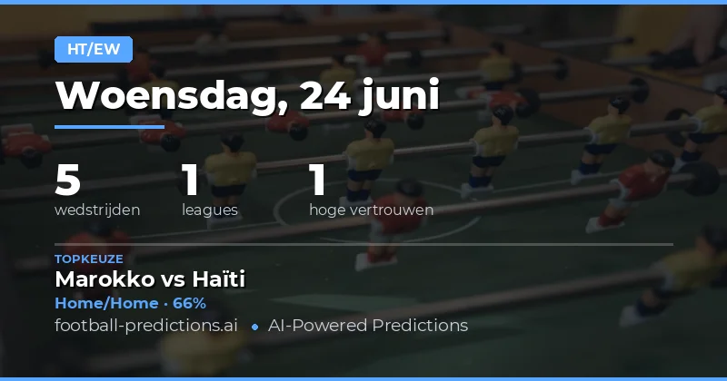 Top HT/FT Picks voor 24 Jun 2026