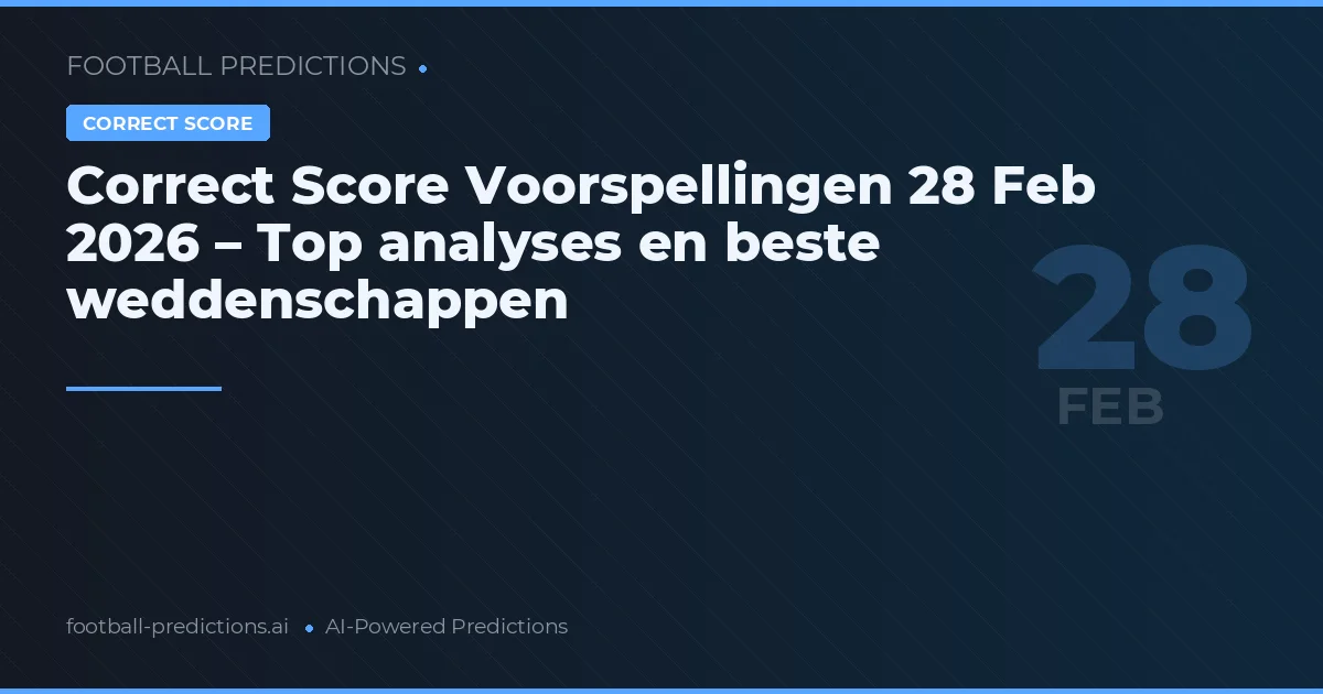 Correct Score Voorspellingen 28 Feb 2026 – Top analyses en beste weddenschappen