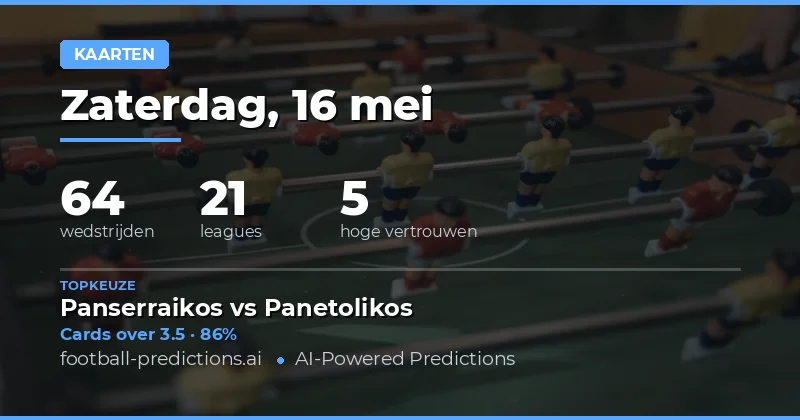 Inleiding tot de Gele Kaarten Voorspellingen op 16 Mei 2026