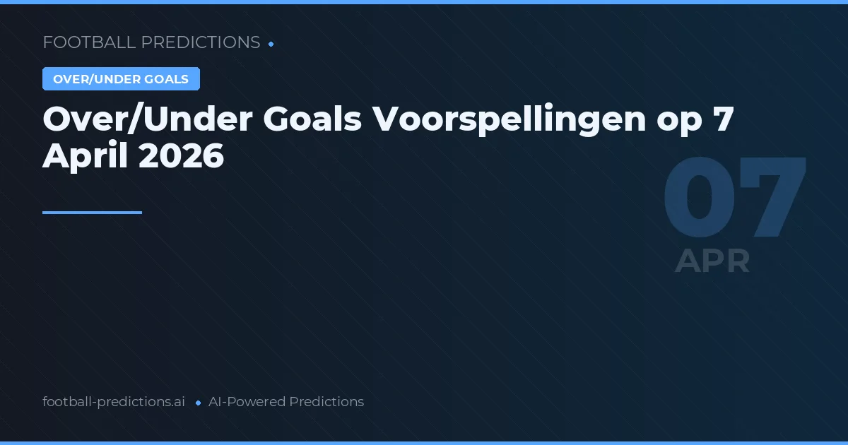 Over/Under Goals Voorspellingen op 7 April 2026