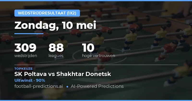 Analyse van de 1X2 Markten voor 10 May 2026