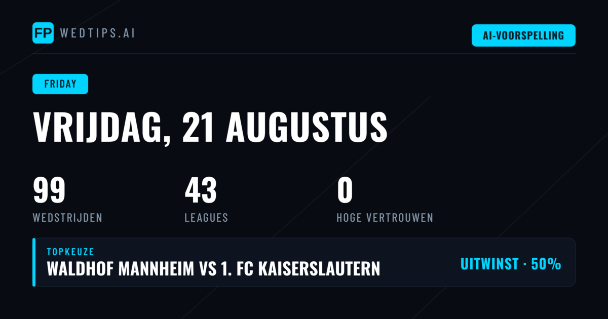 De Grote Voetbaldag van 21 Augustus 2026: Wat Te Verwachten